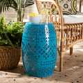 Baxton Studio Lavinia ModernBlue Finished Metal Outdoor Side Table 193-12109-ZORO